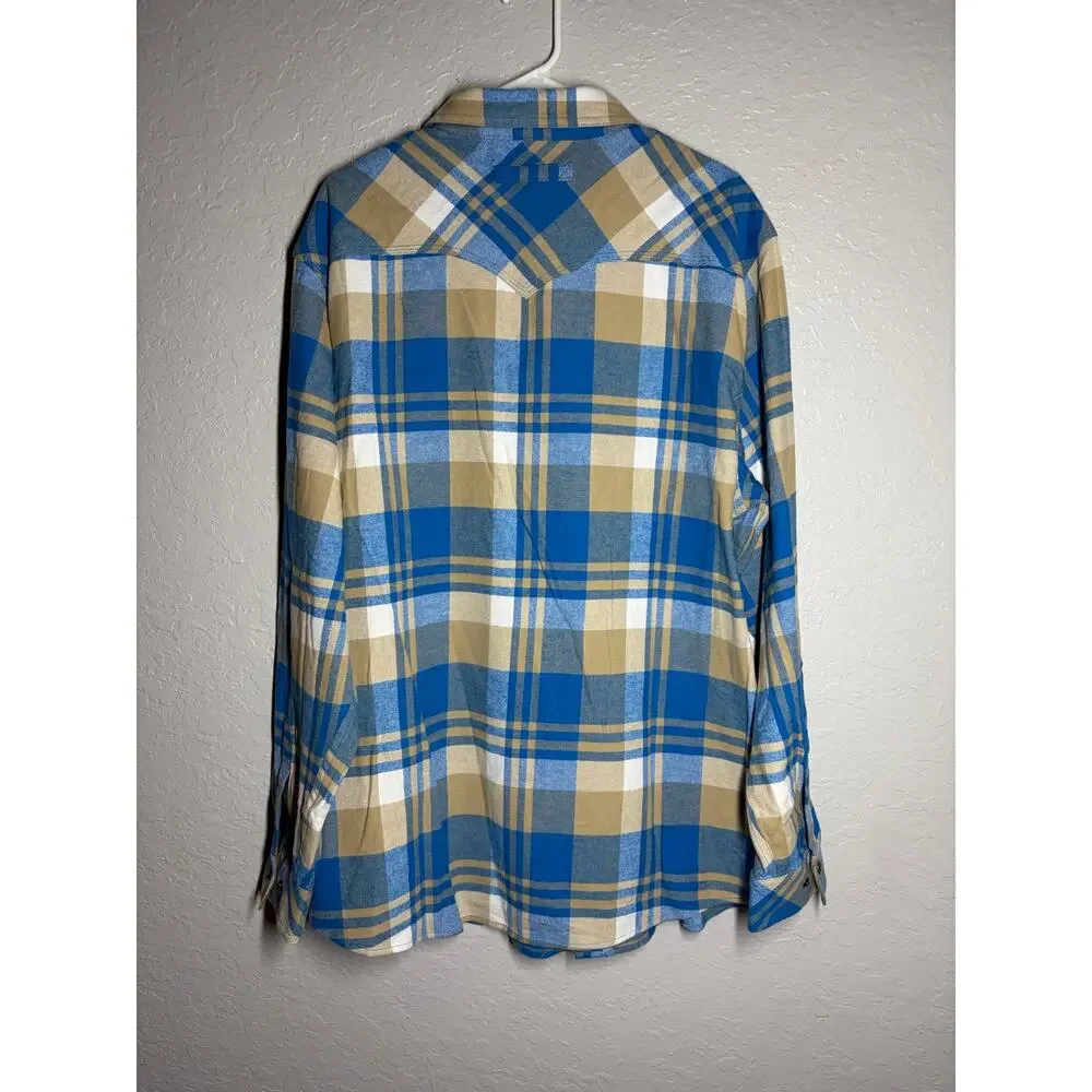 Legendary Whitetails Mens Blue Plaid Flannel Long Sleeve Shirt XL NWT